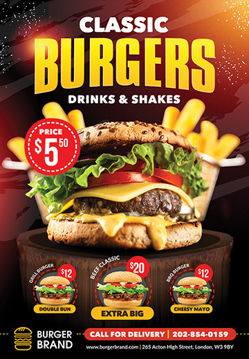 delicious burger flyer