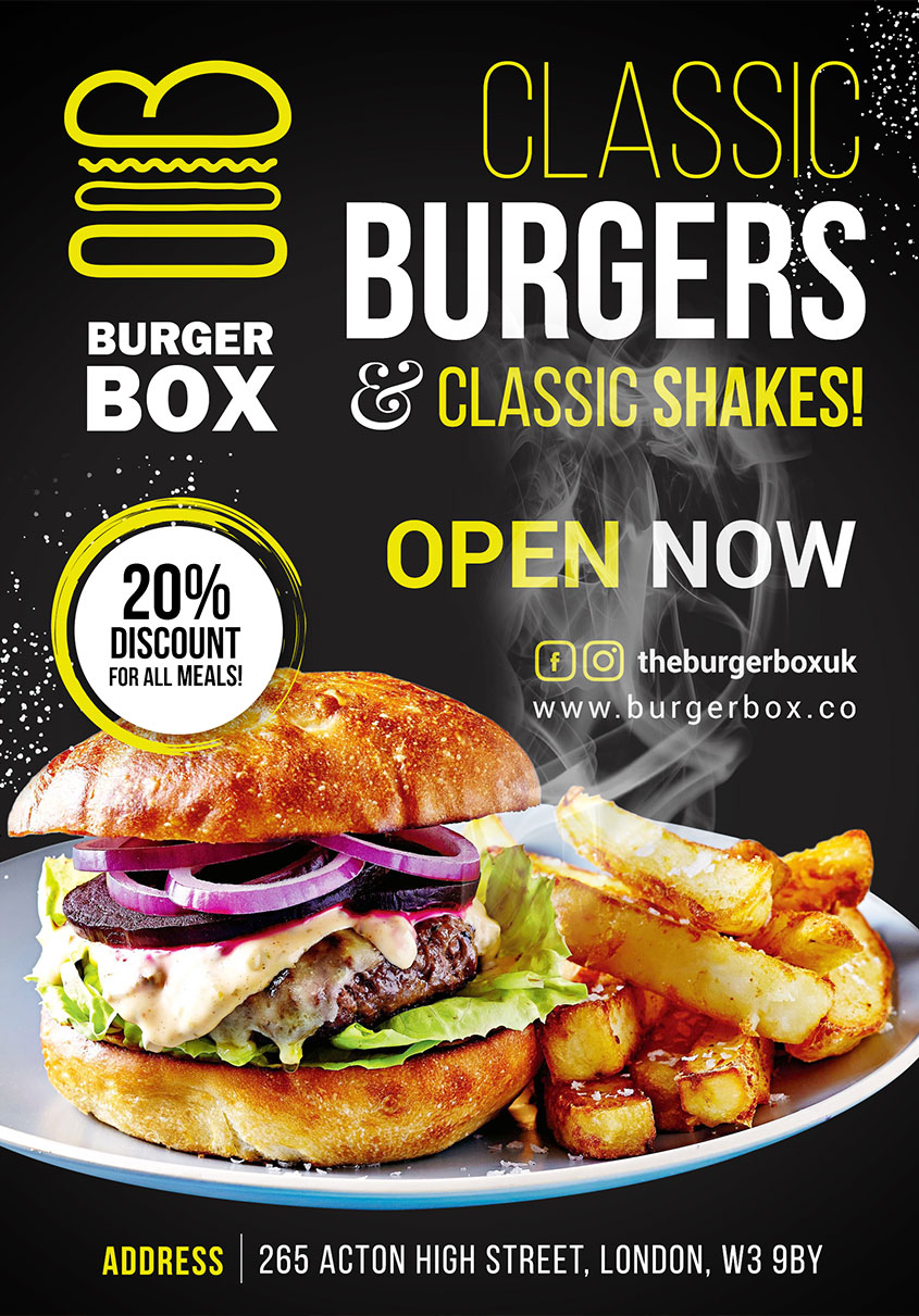 free classic burger flyer psd