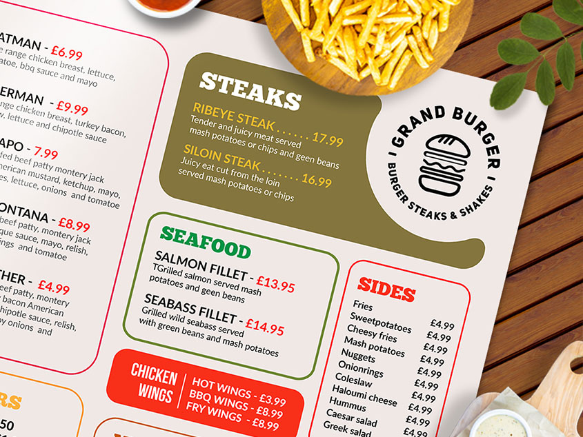 paper Resturant menu design