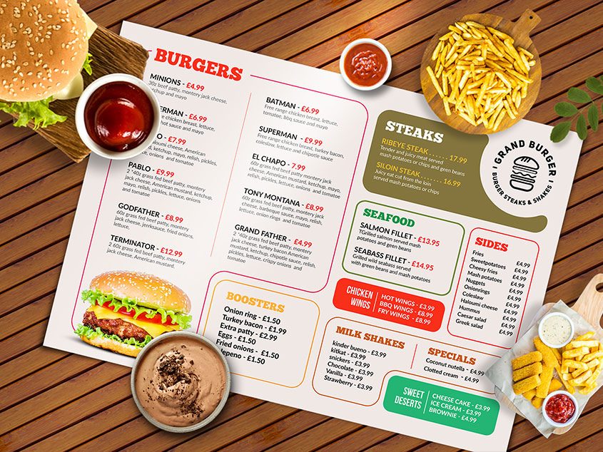 clean Resturant menu design