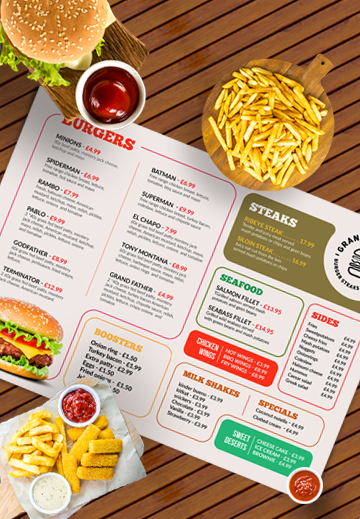 restaurant menu design psd