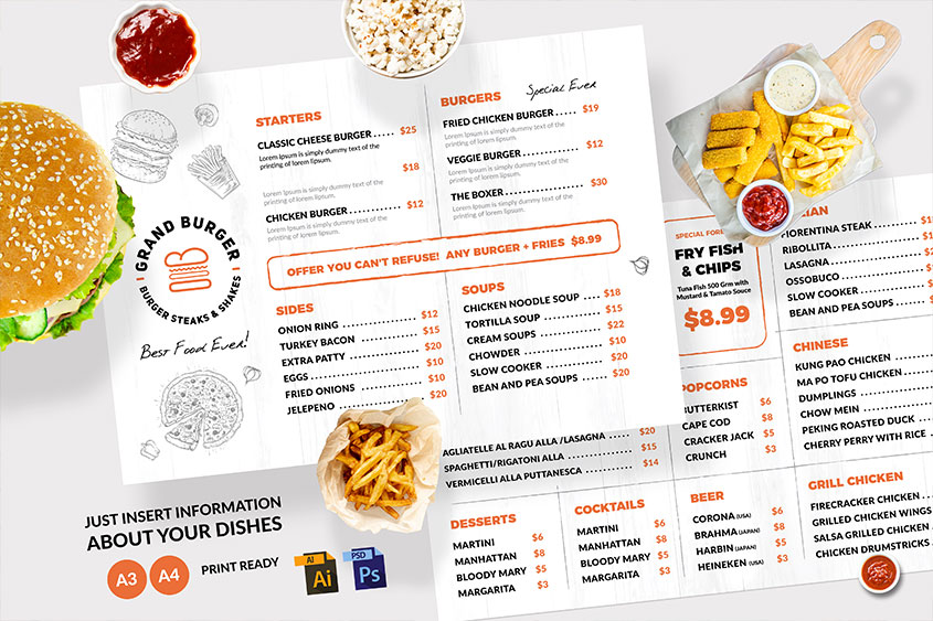 cafe Resturant menu design