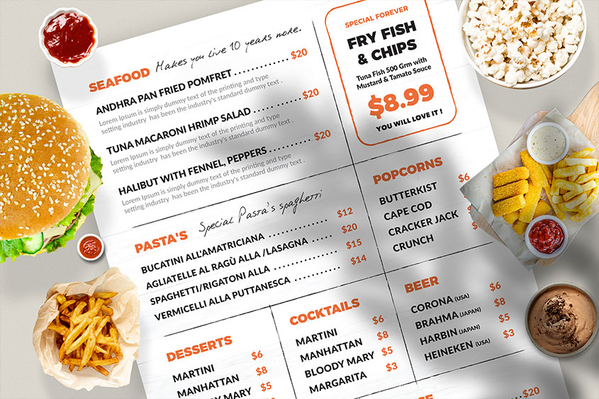 Resturant menu template