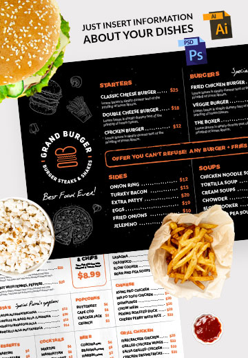 Resturant menu design template