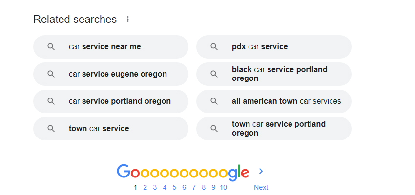 Google related searches